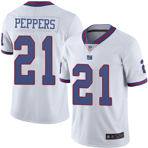 Men New York Giants #21 Jabrill Peppers Limited White Rush Vapor Untouchable Football NFL Jersey->youth nfl jersey->Youth Jersey
